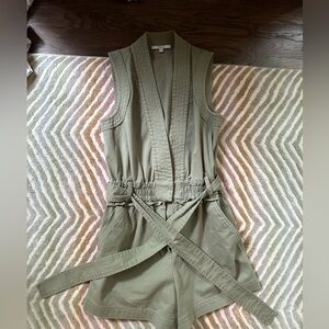 Army green sleeveless romper